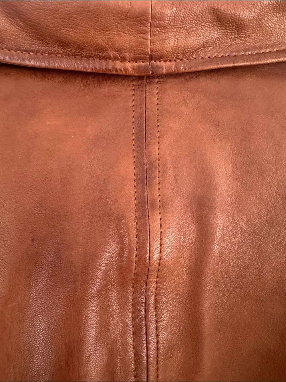 Leather Zip-Front Jacket in Chestnut Brown